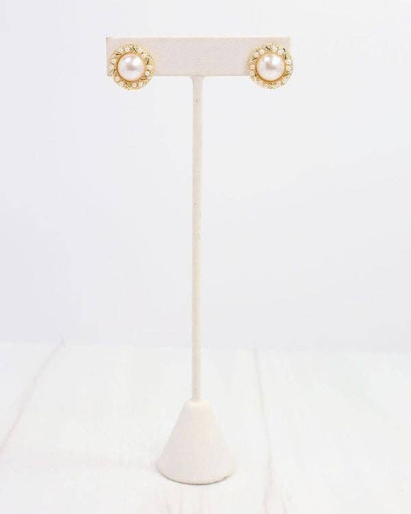 Raize Embellished Pearl Earring Gold
