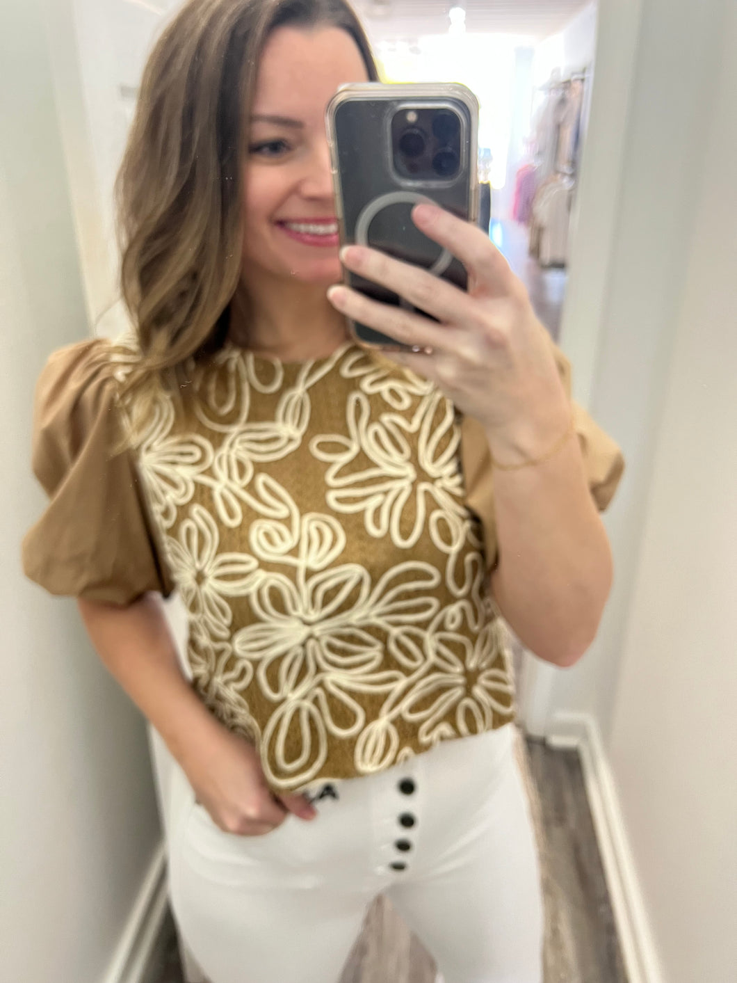 "Write It Up" Puff Sleeve Top