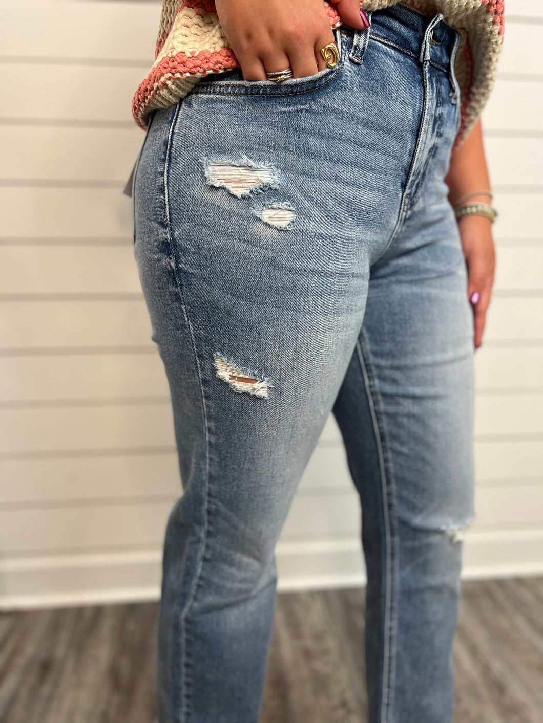 "Miriam" High Rise Medium Wash Denim