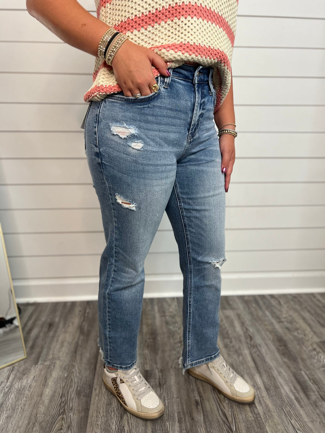 "Miriam" High Rise Medium Wash Denim