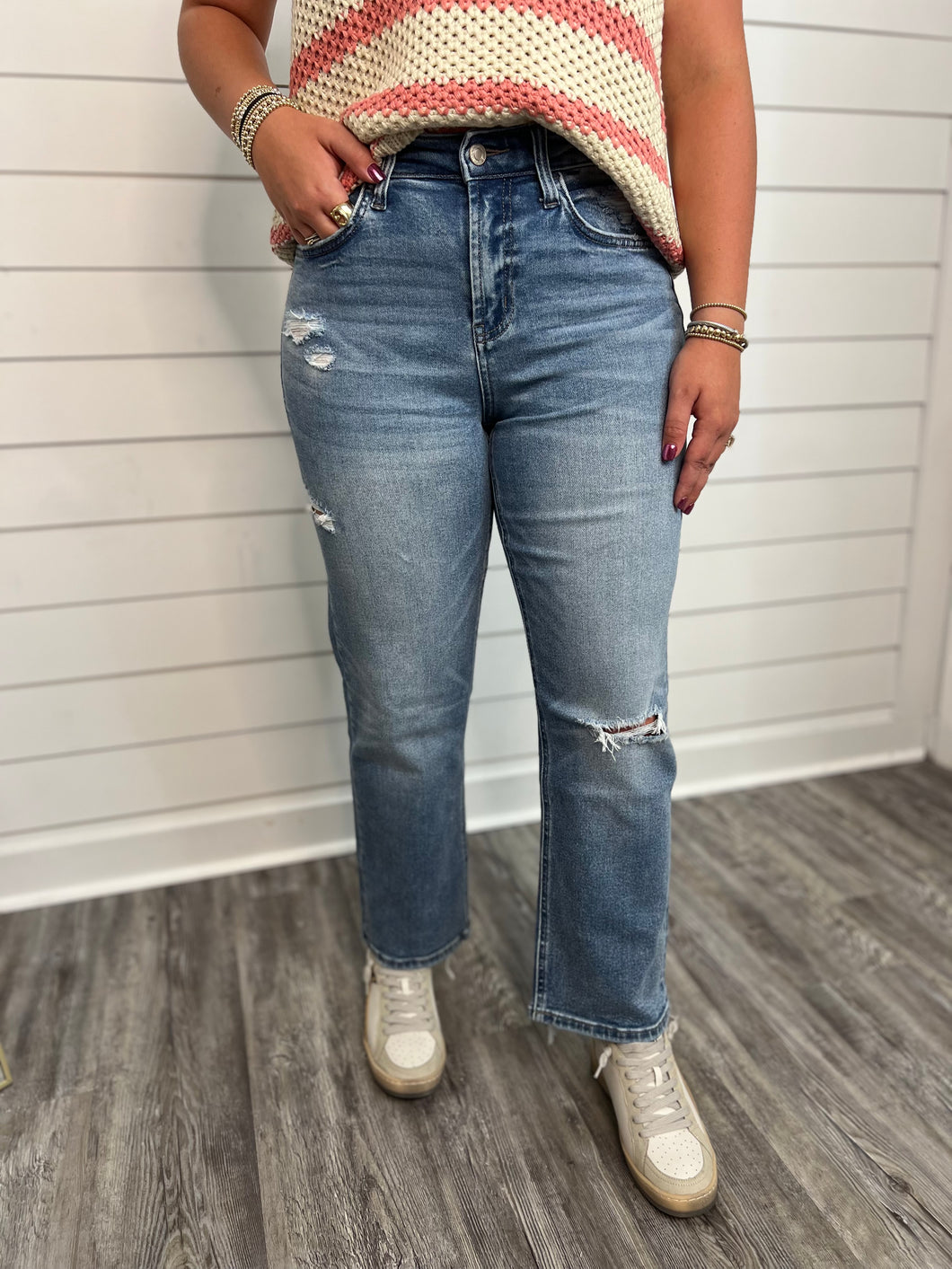 "Miriam" High Rise Medium Wash Denim