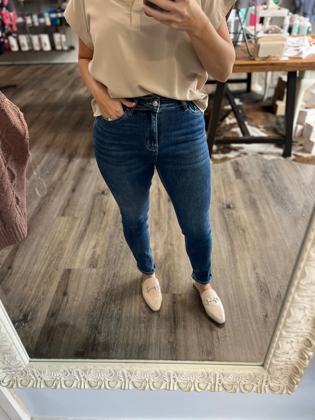 "Hazel" Medium Wash Skinny Denim