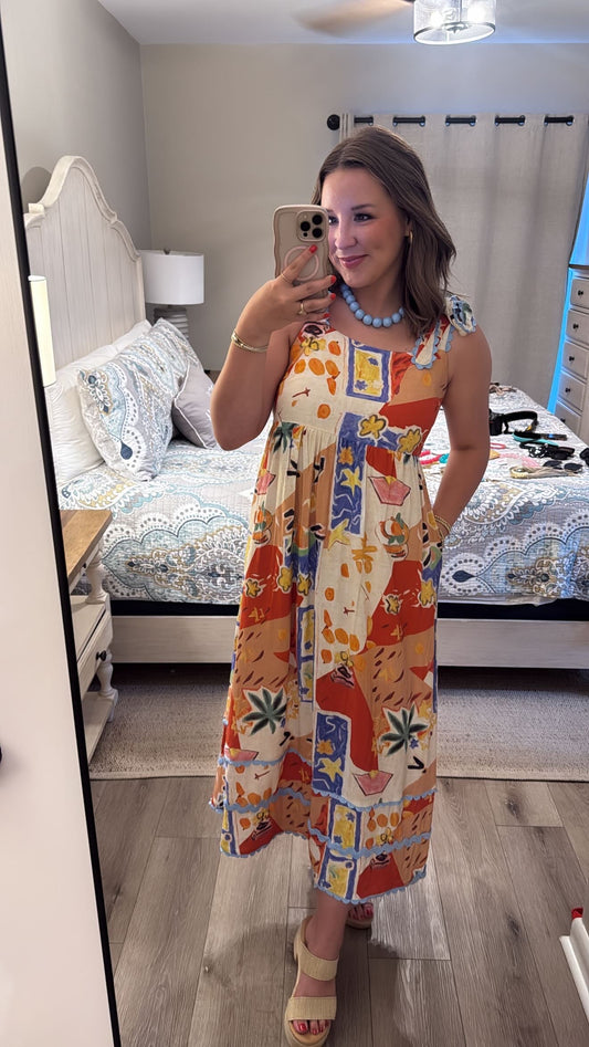 "Glowing Reviews" Multicolored Dress