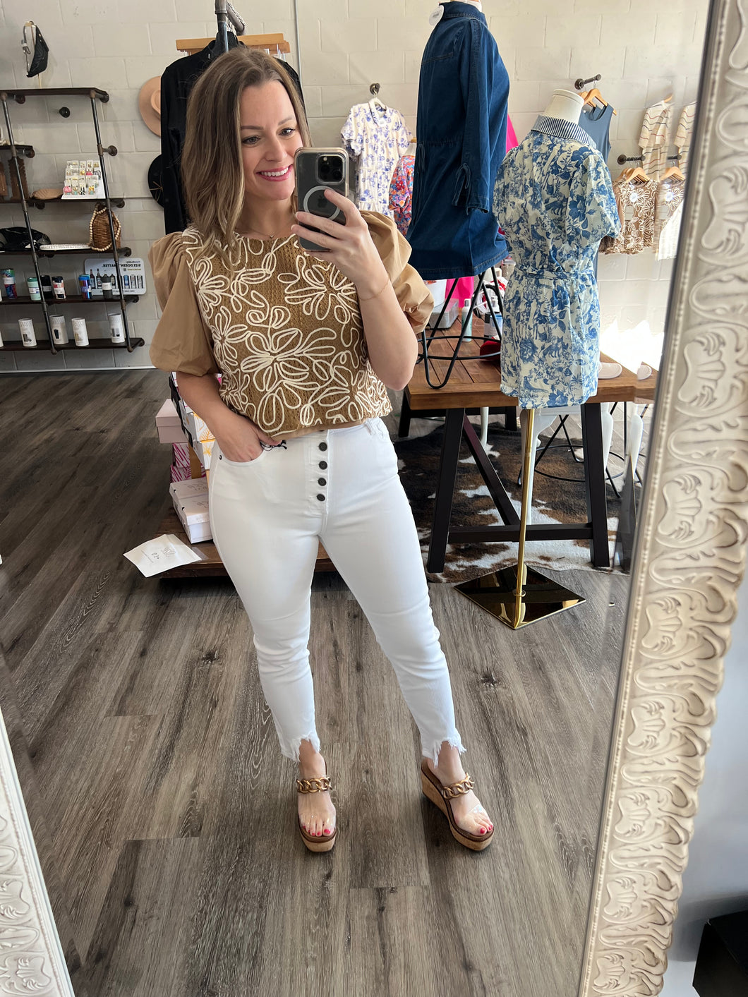 "Write It Up" Puff Sleeve Top