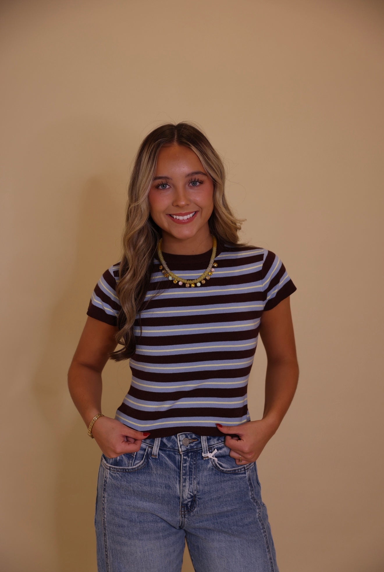 "Julia" Stripe Baby Tee