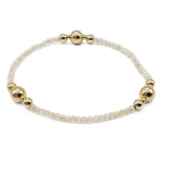 The Nantucket Shimmer Collection 14k Gold Filled Bracelet- Winter White