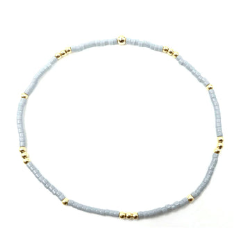 2mm Newport Cloud Gray+Gold Filled Bracelet