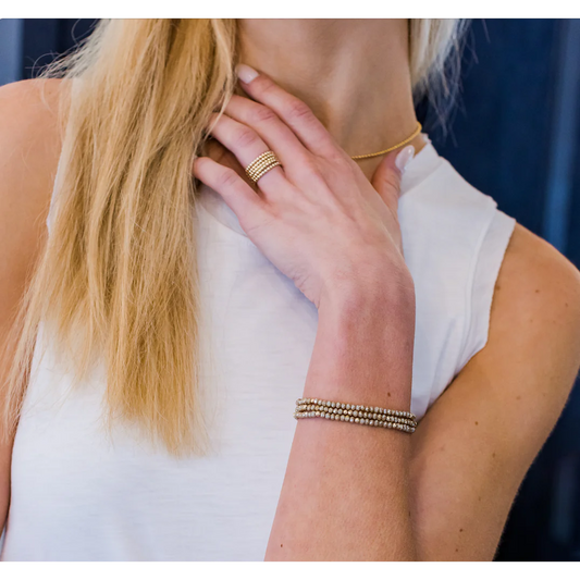 OG Shimmer Bracelet Stack in Champagne+Gold Filled