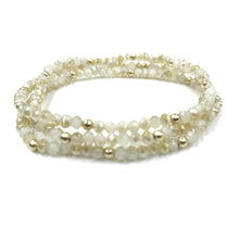 OG Shimmer Bracelet Stack in Winter White+ Gold Filled