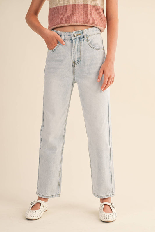 TWEEN KIDS GIRLS STRAIGHT LEG DENIM PANTS (7-14)