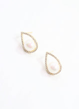 Keaton Pearl CZ Earring Gold