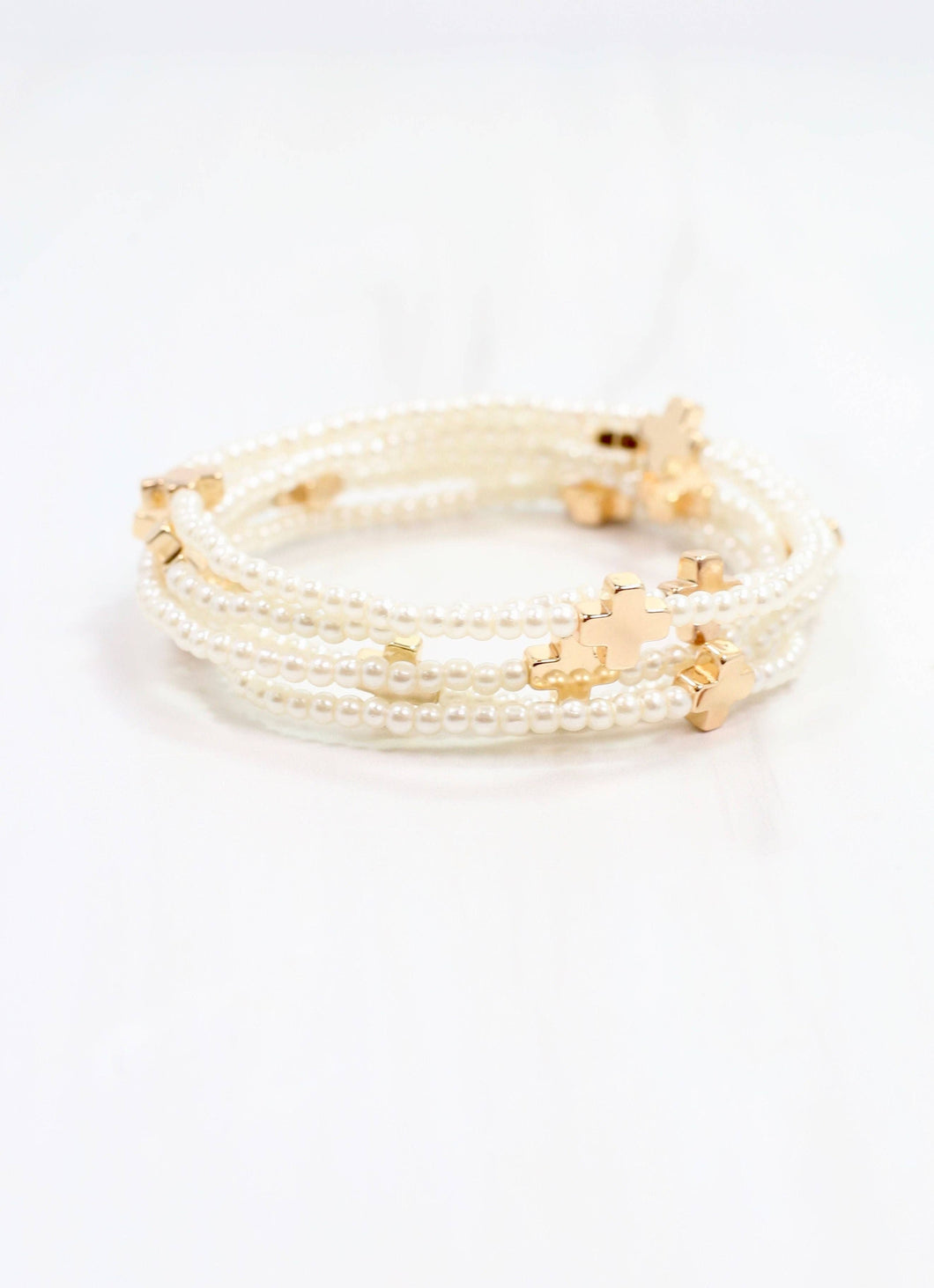 Panetiere Pearl Cross Bracelet Set Ivory
