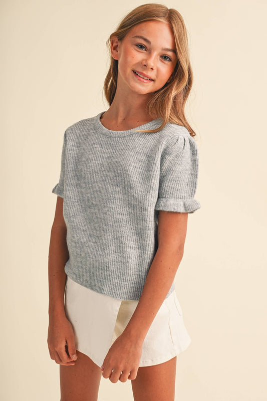 TWEEN KIDS GIRLS PUFF SLEEVE SWEATER (7-14)