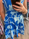 "Falling Together" Blue Printed Dress