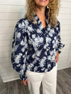 "Timeless" Navy Floral Top