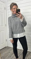 "Perfect Match" Turtle Neck Contrast Top