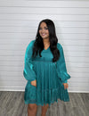 "All I see" Teal Baby doll Dress