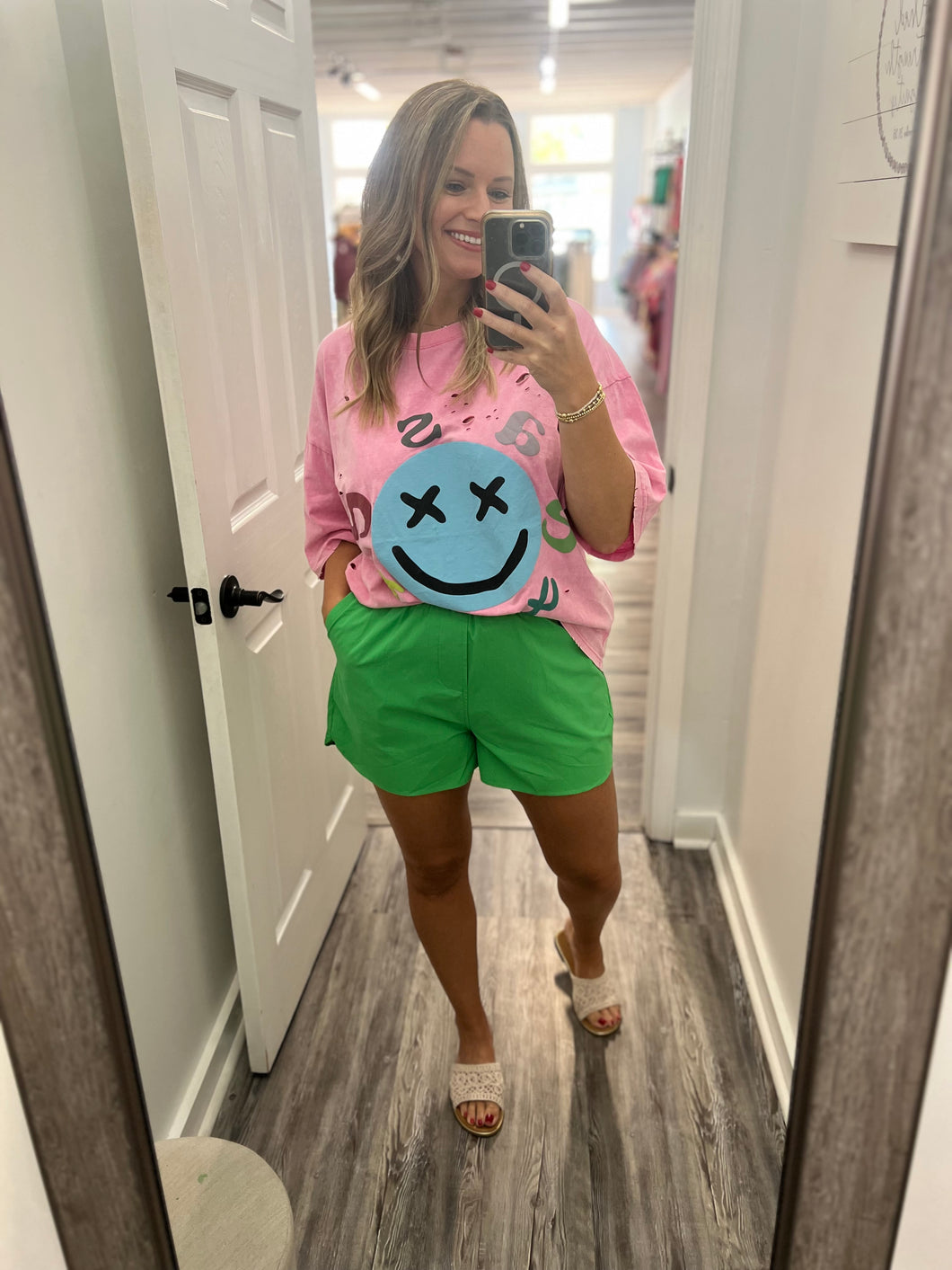 "With me Always" Elastic Waist Shorts