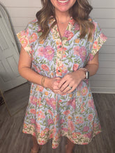 “Faithfully Yours” Light Blue Floral Dress