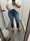 "Brooklyn" Medium Wash Crop Straight Denim