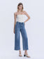 “Kassie” HIGH RISE ELASTIC WAISTBAND ANKLE BAGGY WIDE JEANS