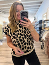 "For the Girls" Black Cheetah Top