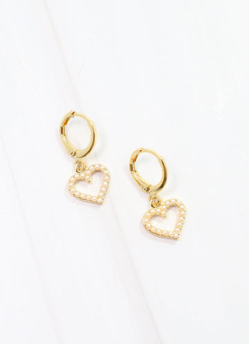 Dupont Pearl Heart Earring GOLD