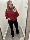 "Cutie Pie" Merlot Turtle Neck Top