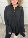 "Bat my Lashes" Black Button Up Tunic