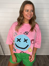 "World Searcher" Short Sleeve Smiley Face Tshirt