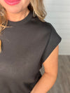 "Let it Go" Black Cap Sleeve Top
