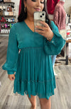 "All I see" Teal Baby doll Dress