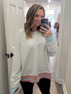 "Hear Your Voice" Grey Striped Sweatshirt