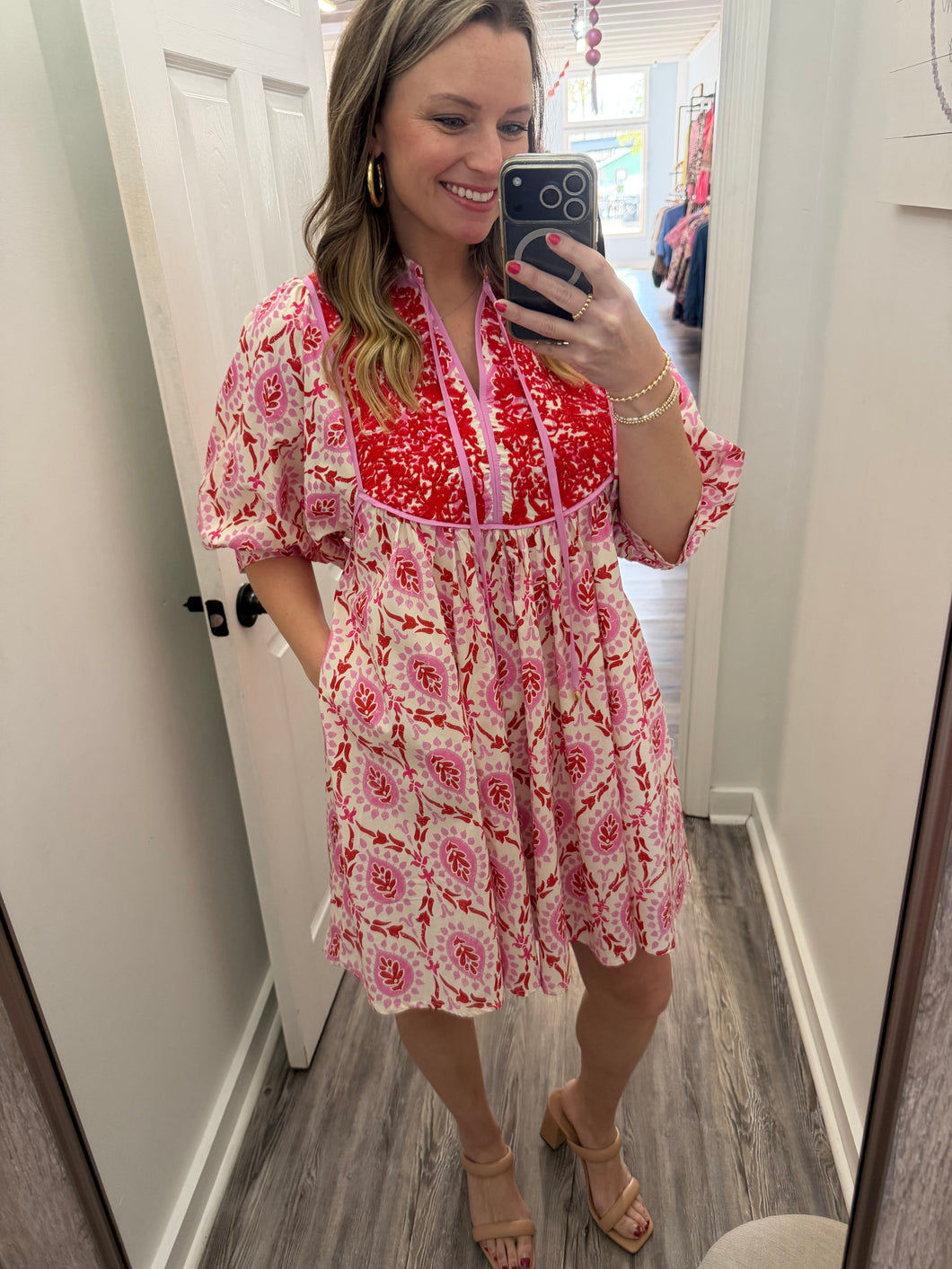 "Love & Grace" Pink Printed Dress