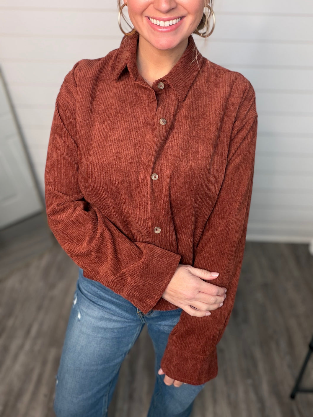 "Freedom Fall" Corduroy Shacket
