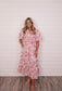 "Fresh Air" Red Printed Midi Dress