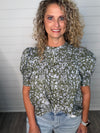 "Where I belong" Olive/Blue Top
