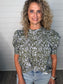 "Where I belong" Olive/Blue Top