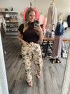 "Easy on the Eyes" Tan Floral Printed pants