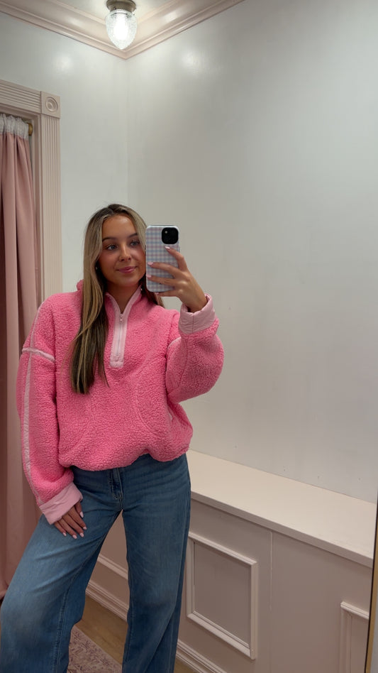 "Cozy Girl" Sherpa Pullover