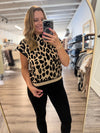 "For the Girls" Black Cheetah Top