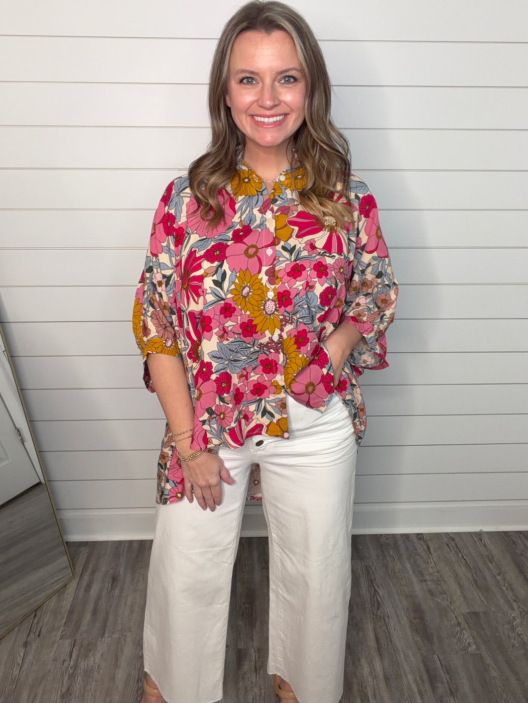 "Petal & Promises" Floral Hi Low Top