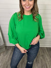 "All for you" Kelly Green Top