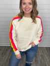 "Now or Never" Colorful Sleeve Sweater