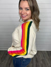 "Now or Never" Colorful Sleeve Sweater