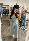 "By the Hand" Sage Linen Jumpsuit