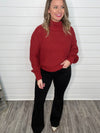 "Cutie Pie" Merlot Turtle Neck Top