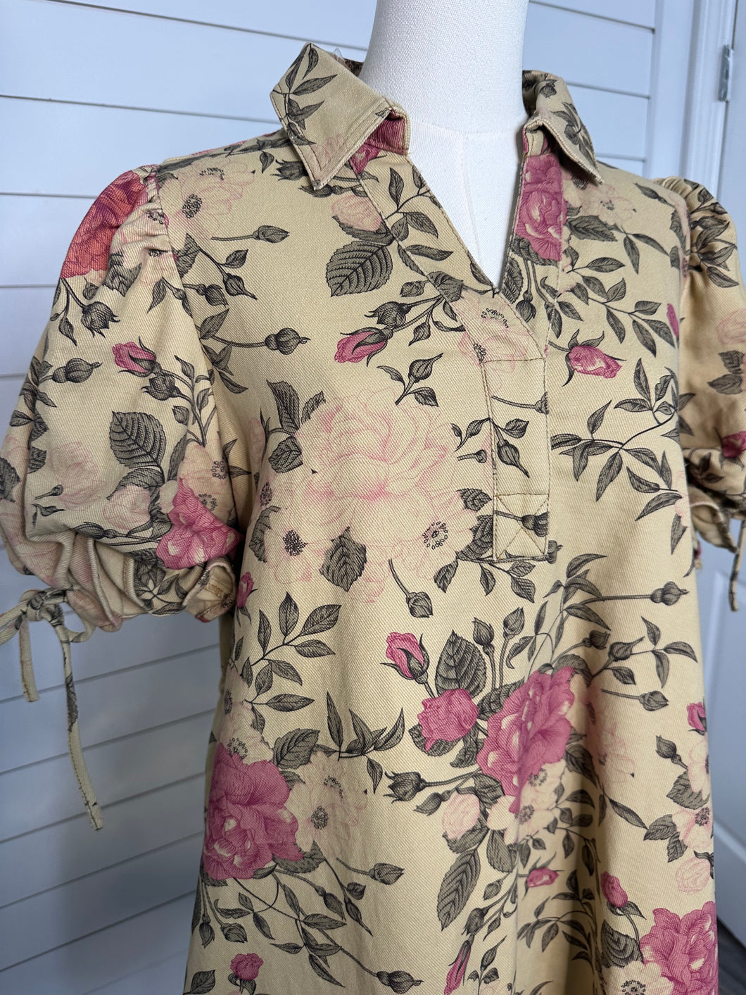 "Need each other" Denim Floral Dress