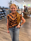 "Your Worth" Camel Zebra Top