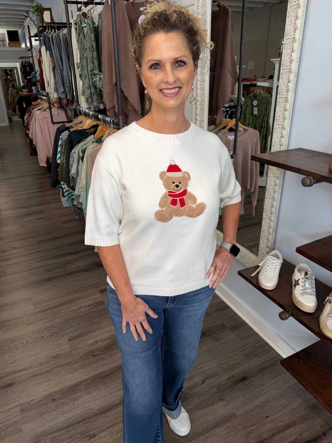 "Teddy Bear" Short Sleeve Sweater